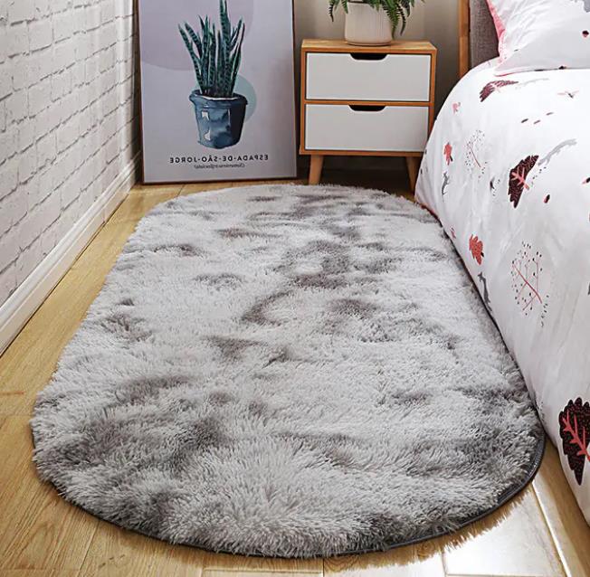 Bubble Kiss Oval Thick Carpet For Living Room Plush Bedroom Rugs Long Pile Plush Rug Children Bed Soft Velvet Mat Home Decor