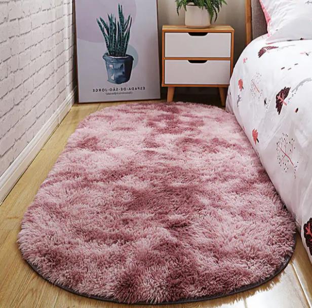 Bubble Kiss Oval Thick Carpet For Living Room Plush Bedroom Rugs Long Pile Plush Rug Children Bed Soft Velvet Mat Home Decor