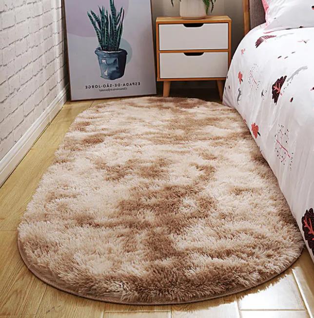 Bubble Kiss Oval Thick Carpet For Living Room Plush Bedroom Rugs Long Pile Plush Rug Children Bed Soft Velvet Mat Home Decor