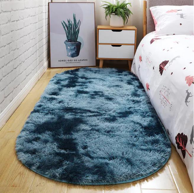 Bubble Kiss Oval Thick Carpet For Living Room Plush Bedroom Rugs Long Pile Plush Rug Children Bed Soft Velvet Mat Home Decor