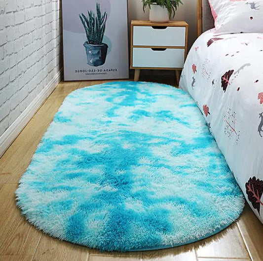 Bubble Kiss Oval Thick Carpet For Living Room Plush Bedroom Rugs Long Pile Plush Rug Children Bed Soft Velvet Mat Home Decor