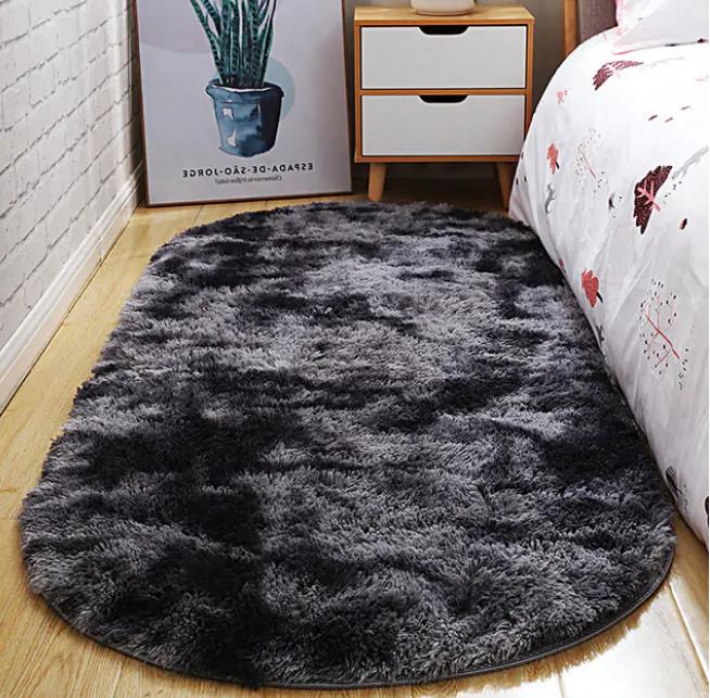 Bubble Kiss Oval Thick Carpet For Living Room Plush Bedroom Rugs Long Pile Plush Rug Children Bed Soft Velvet Mat Home Decor